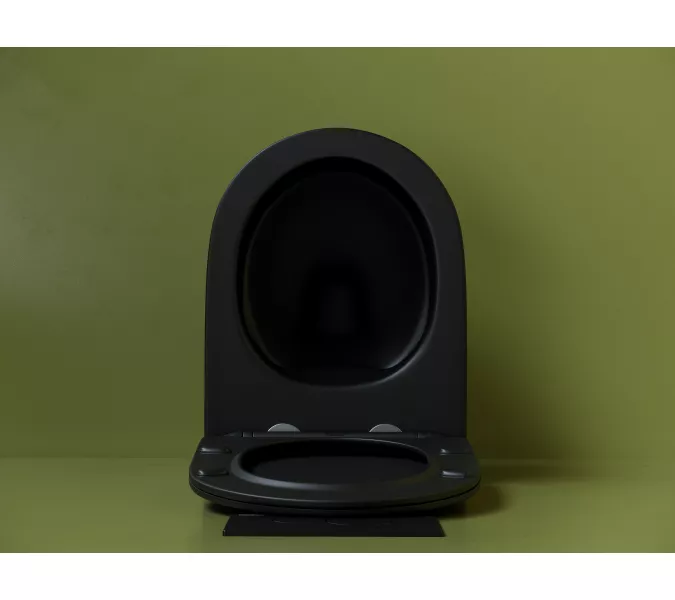 Подвесной унитаз CERAMICANOVA Uno Rimless, Выбрать цвет: Черный матовый, изображение 8