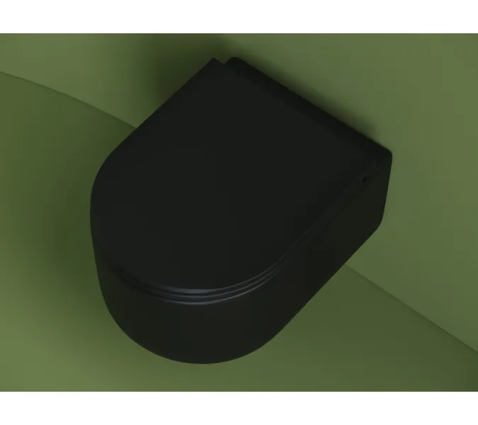 Подвесной унитаз CERAMICANOVA Ulma Rimless, Выбрать цвет: Черный матовый, изображение 5