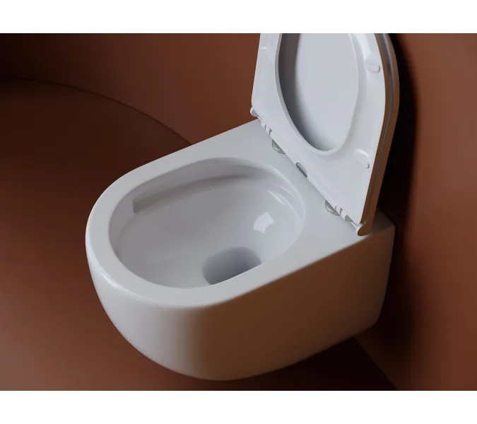 Подвесной унитаз CERAMICANOVA UP безободковый, смыв торнадо, Выбрать цвет: Белый, изображение 6