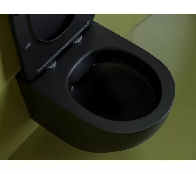 Подвесной унитаз CERAMICANOVA Uno Rimless, Выбрать цвет: Черный матовый, изображение 7