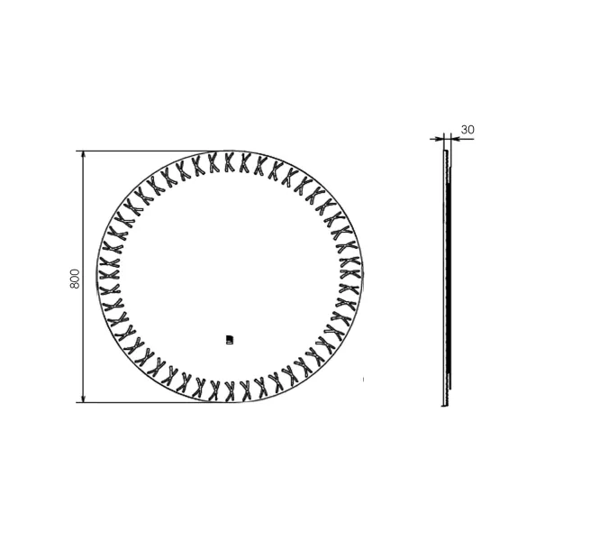 Зеркало для ванной Comforty Эониум-80 LED-подсветка, бесконтактный сенсор, изображение 4