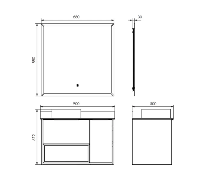 Тумба-умывальник Comforty Джанкой 90 антрацит с черной столешницей и раковиной 9111, изображение 5