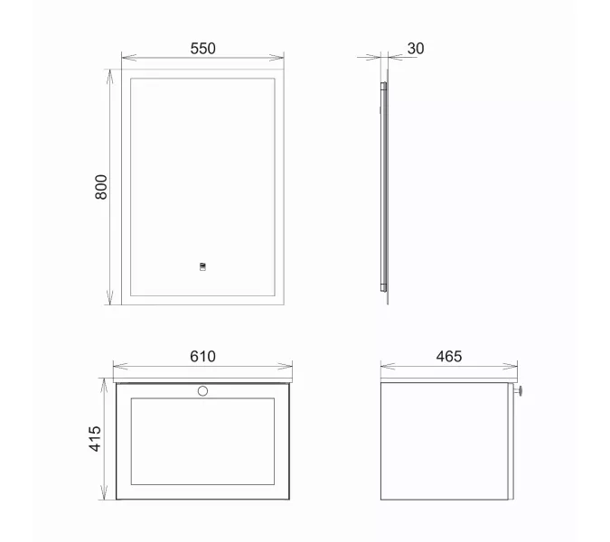 Тумба-умывальник Comforty Ереван-60 серый шёлк с раковиной Comforty 60E, Выбрать размер: 60, изображение 7