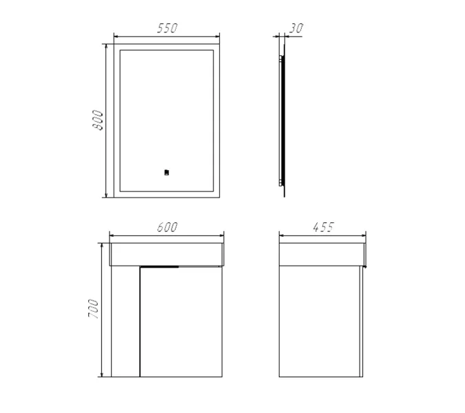 Подвесная тумба-умывальник Comforty Асти-60П бетон светлый с раковиной CF3WL032, Выбрать цвет: Бетон светлый, изображение 7