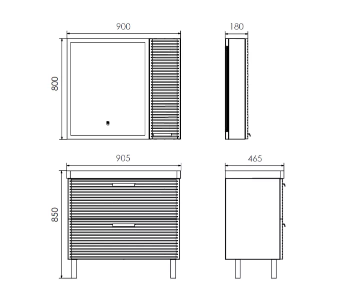 Тумба-умывальник Comforty Танжер-90Н белая матовая с раковиной Comforty 4490, изображение 7