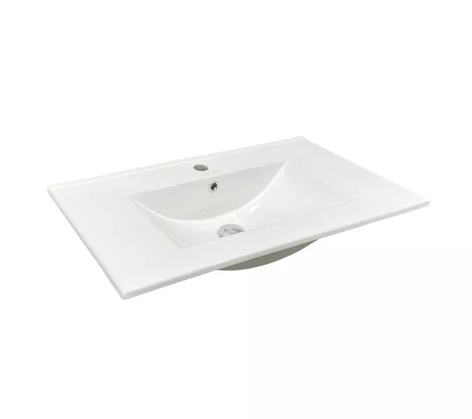 Тумба-умывальник Comforty Кемер-75 антрацит/дуб тёмно-коричневый с раковиной Comforty 75E, изображение 6