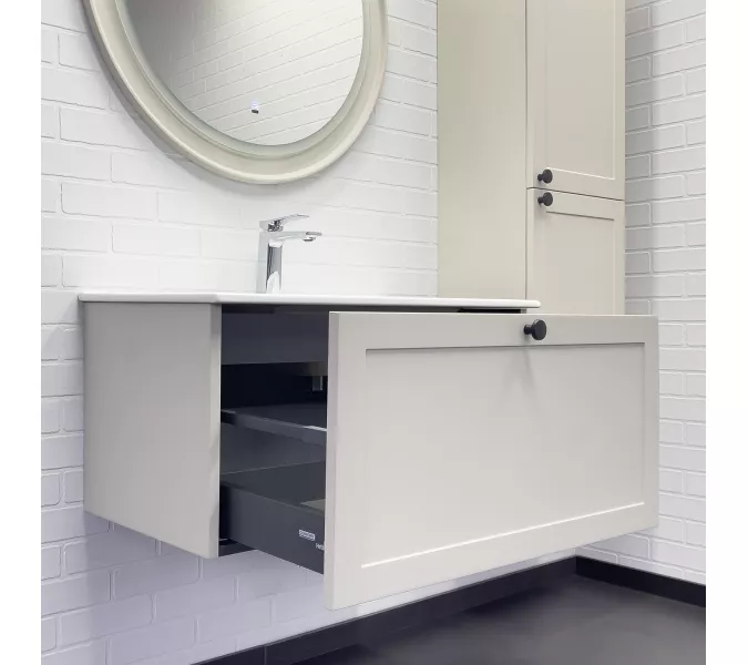 Тумба-умывальник Comforty Ереван-80 серый шёлк с раковиной Comforty, изображение 3