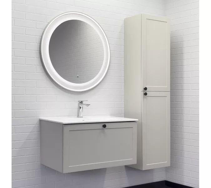 Зеркало Comforty Ереван-80 LED-подсветка, бесконтактный сенсор, антизапотевание, серый шёлк, Антизапотевание (подогрев зеркала): Есть, Выбрать цвет: Серый шелк, изображение 3