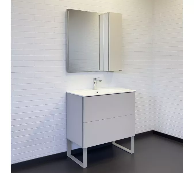 Тумба-умывальник Comforty Бильбао-80Н серый шёлк с раковиной 80E, изображение 4