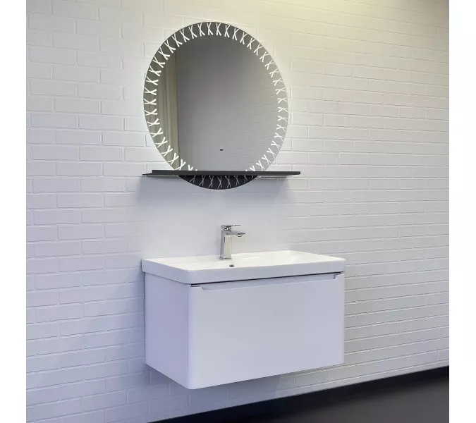 Подвесная тумба-умывальник Comforty Арзамас-80-1 белая матовая с раковиной 4480, Внешний вид: 1 ящик, изображение 4