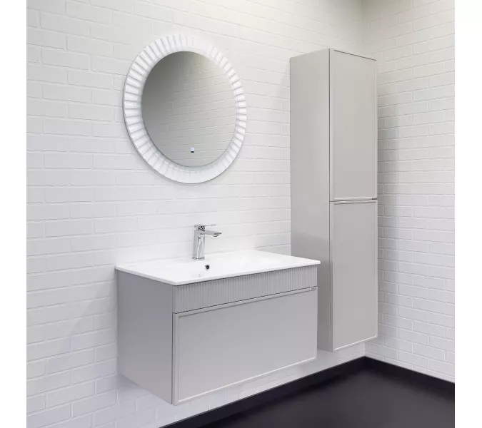 Тумба-умывальник для ванной Comforty Мадрид-80 серый шёлк с раковиной Comforty 80E, Выбрать размер: 80, изображение 4