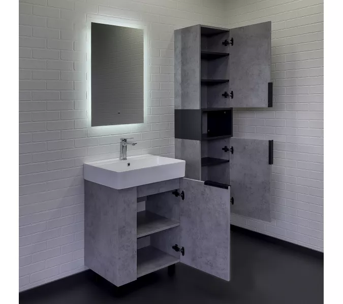 Напольная тумба-умывальник Comforty Асти 60Н бетон светлый с раковиной Comforty CF3WL032, Выбрать цвет: Бетон светлый, изображение 5