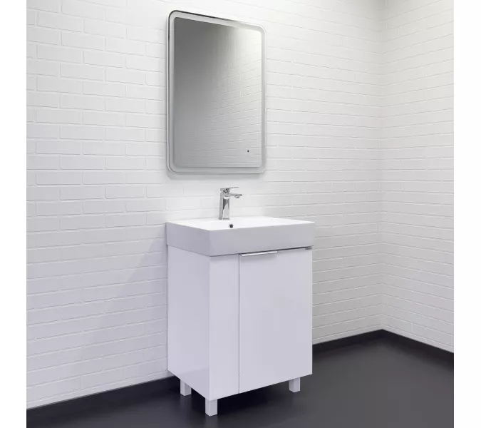 Напольная тумба-умывальник Comforty Асти 60Н белый глянец с раковиной CF3WL032, Выбрать цвет: Белый, изображение 4