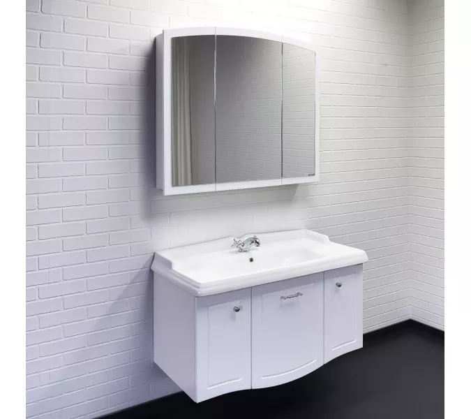 Тумба-умывальник Comforty Палини-100 белый глянец с раковиной Comforty 3310, изображение 6