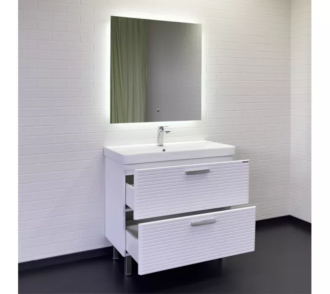 Тумба-умывальник Comforty Танжер-90Н белая матовая с раковиной Comforty 4490, изображение 3