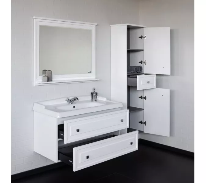 Тумба-умывальник Comforty Феррара-100 белая с раковиной Comforty 3310  НОВИНКА!!!!, изображение 6