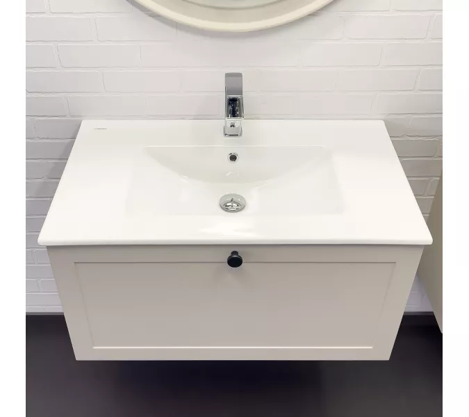 Тумба-умывальник Comforty Ереван-80 серый шёлк с раковиной Comforty, изображение 2