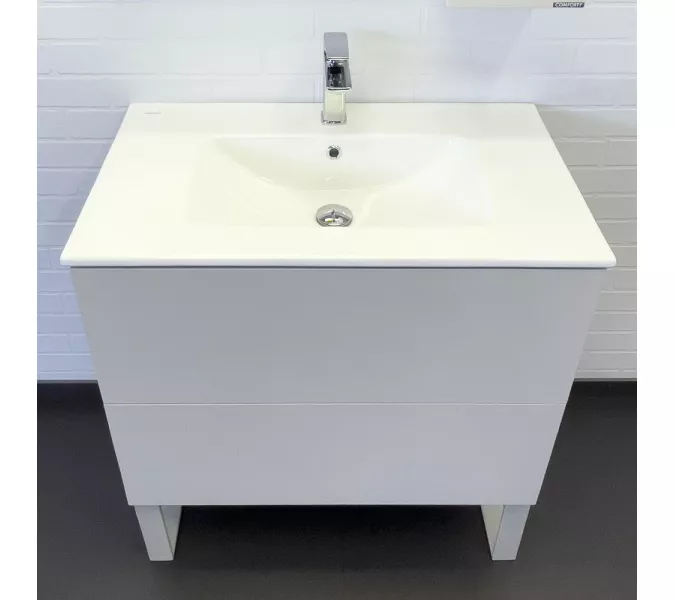 Тумба-умывальник Comforty Бильбао-80Н серый шёлк с раковиной 80E, изображение 2