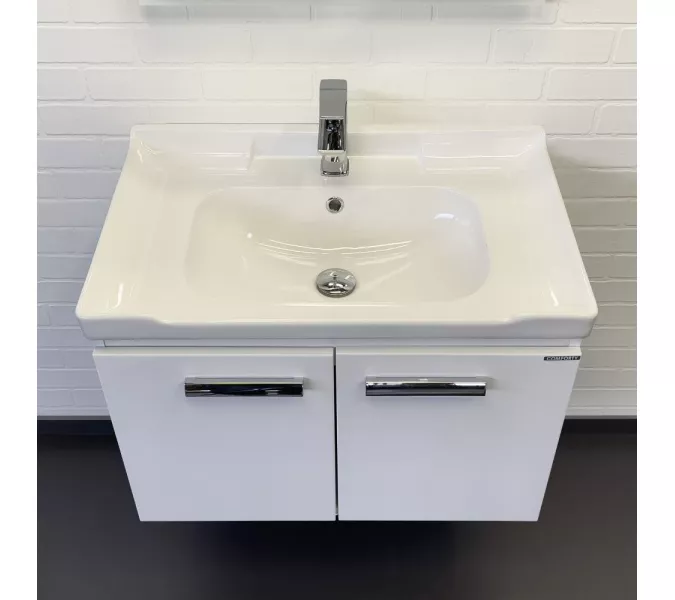 Тумба-умывальник Comforty Рига 70 белый глянец с раковиной Comforty 9335-70, изображение 2
