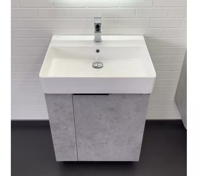 Напольная тумба-умывальник Comforty Асти 60Н бетон светлый с раковиной Comforty CF3WL032, Выбрать цвет: Бетон светлый, изображение 2