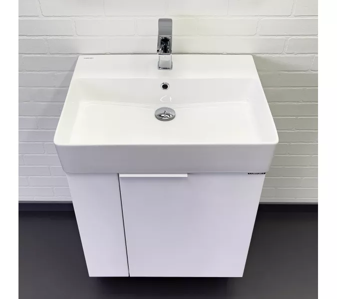 Подвесная тумба-умывальник Comforty Асти-60П белый глянец с раковиной CF3WL032, Выбрать цвет: Белый, изображение 5