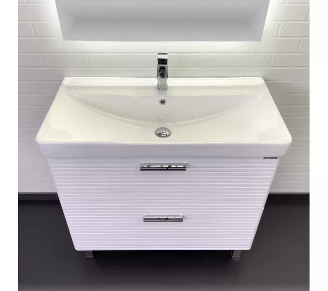 Тумба-умывальник Comforty Танжер-90Н белая матовая с раковиной Comforty 4490, изображение 2