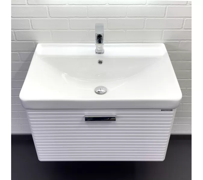 Подвесная тумба-умывальник Comforty Танжер-70П белая матовая с раковиной Comforty 4470, Выбрать размер: 70, изображение 2