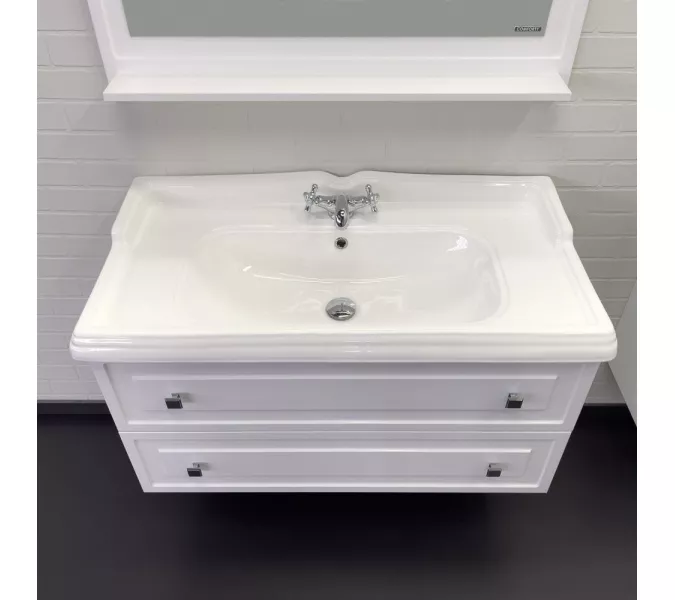 Тумба-умывальник Comforty Феррара-100 белая с раковиной Comforty 3310  НОВИНКА!!!!, изображение 7