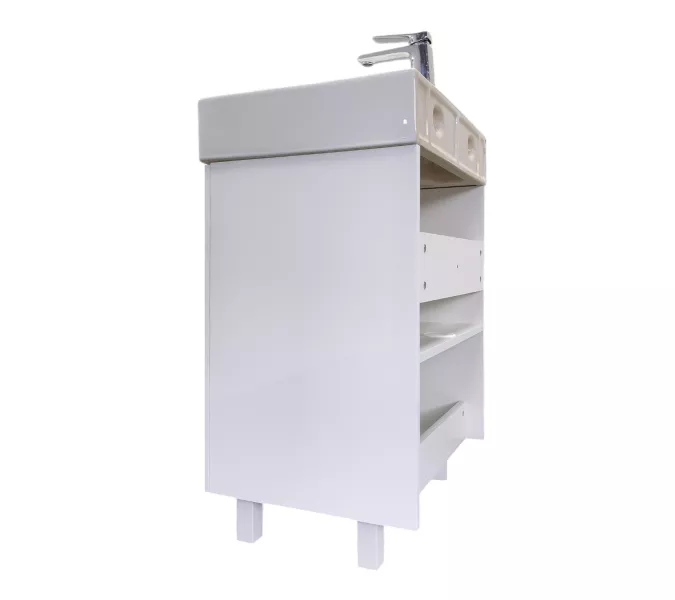 Напольная тумба-умывальник Comforty Асти 60Н белый глянец с раковиной CF3WL032, Выбрать цвет: Белый, изображение 6