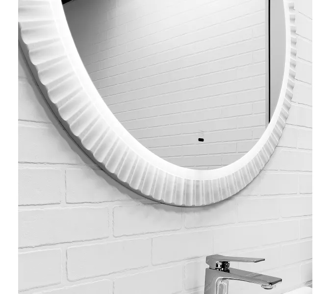 Зеркало Comforty Мадрид-70/90 LED-подсветка, бесконтактный сенсор, белый матовый, Антизапотевание (подогрев зеркала): Нет , Выбрать размер: 70, изображение 3