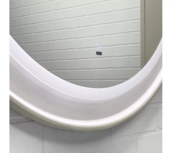 Зеркало Comforty Ереван-80 LED-подсветка, бесконтактный сенсор, антизапотевание, серый шёлк, Антизапотевание (подогрев зеркала): Есть, Выбрать цвет: Серый шелк, изображение 2