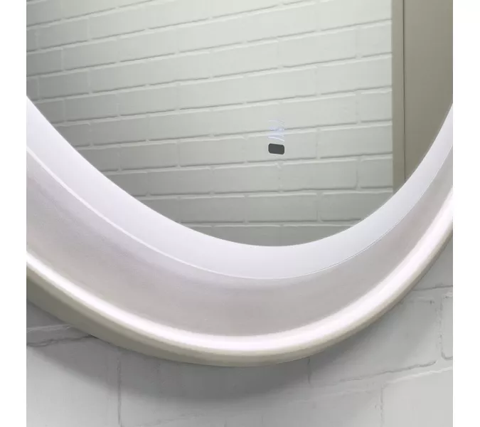 Зеркало для ванной Comforty Ереван-80 LED-подсветка, бесконтактный сенсор, серый шёлк, Антизапотевание (подогрев зеркала): Нет, Выбрать цвет: Серый шелк, изображение 2