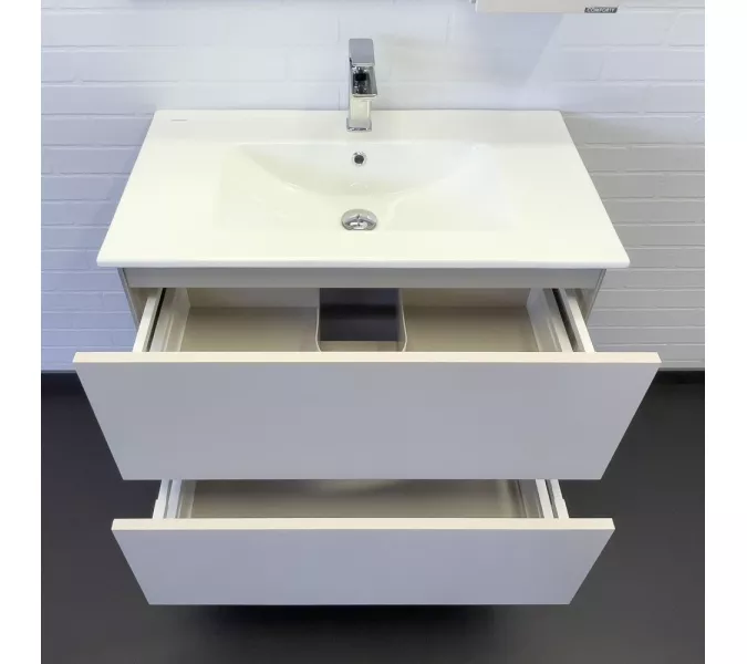 Тумба-умывальник Comforty Бильбао-80Н серый шёлк с раковиной 80E, изображение 3