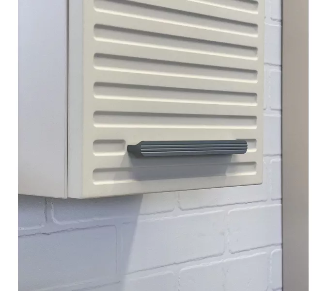 Шкаф подвесной Comforty Касабланка 25 серый шёлк, ручка серый металлик, изображение 7