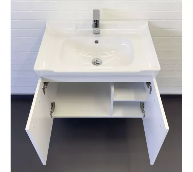 Тумба-умывальник Comforty Рига 70 белый глянец с раковиной Comforty 9335-70, изображение 4