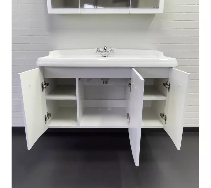 Тумба-умывальник Comforty Палини-100 белый глянец с раковиной Comforty 3310, изображение 4