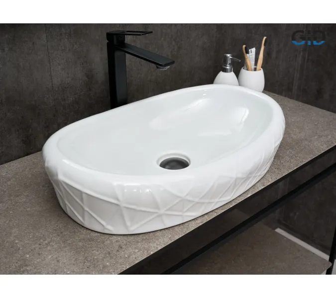 Накладная белая раковина для ванной Gid 777s, Выбрать цвет: Белый