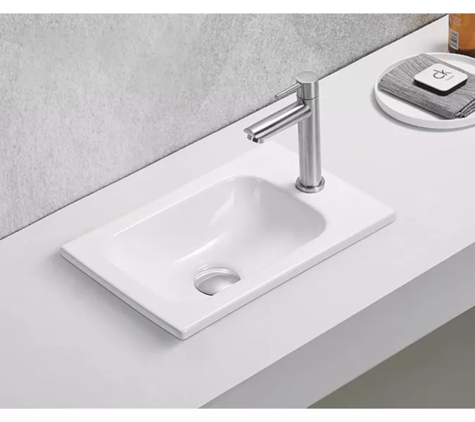 Встраиваемая сверху белая раковина для ванной Gid N3340, Выбрать цвет: Белый