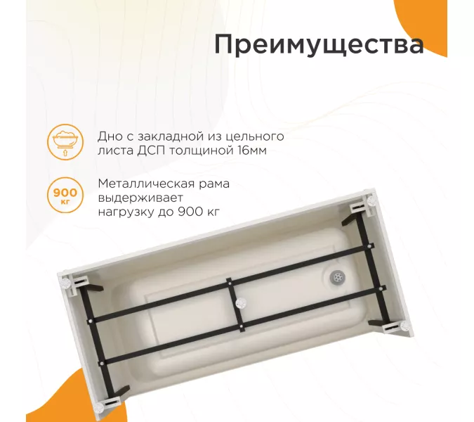 Ванна акриловая Radomir Дижон, Выбрать размер: 150х70, изображение 3