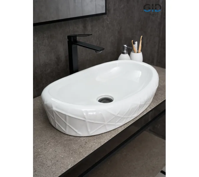 Накладная белая раковина для ванной Gid 777s, Выбрать цвет: Белый, изображение 4
