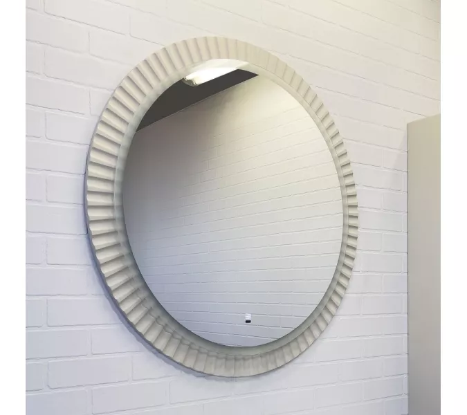 Зеркало Comforty Мадрид-70 LED-подсветка, бесконтактный сенсор, серый шёлк, изображение 2