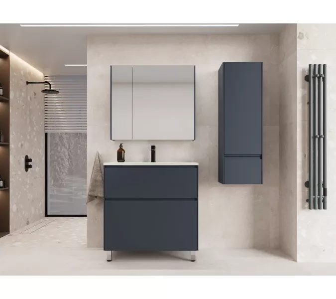 Зеркальный шкаф Style line "ЛИМА 80/100" эмаль, графит, Выбрать цвет: Графит, Выбрать размер: 100, изображение 5