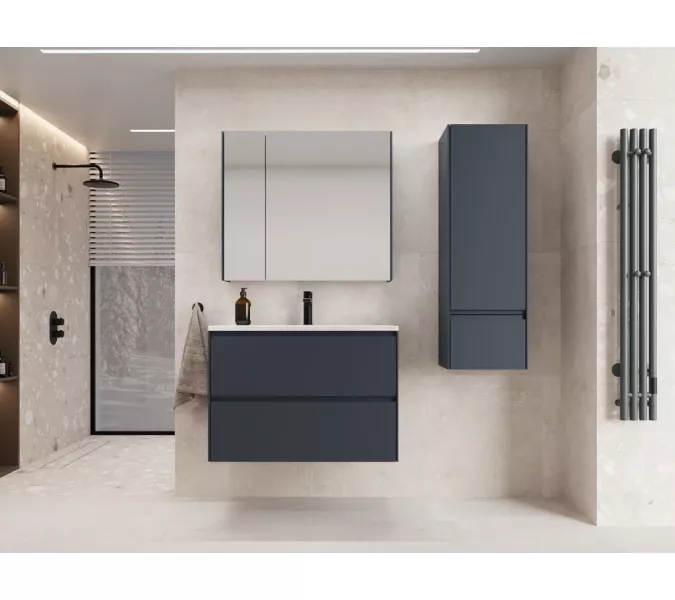 Зеркальный шкаф Style line "ЛИМА 80/100" эмаль, графит, Выбрать цвет: Графит, Выбрать размер: 100, изображение 6