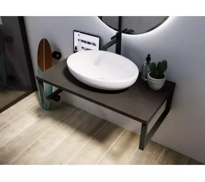 Столешница 1Marka GRUNGE LOFT  бетон темный, Выбрать цвет: Бетон темный, Выбрать размер: 100, изображение 2