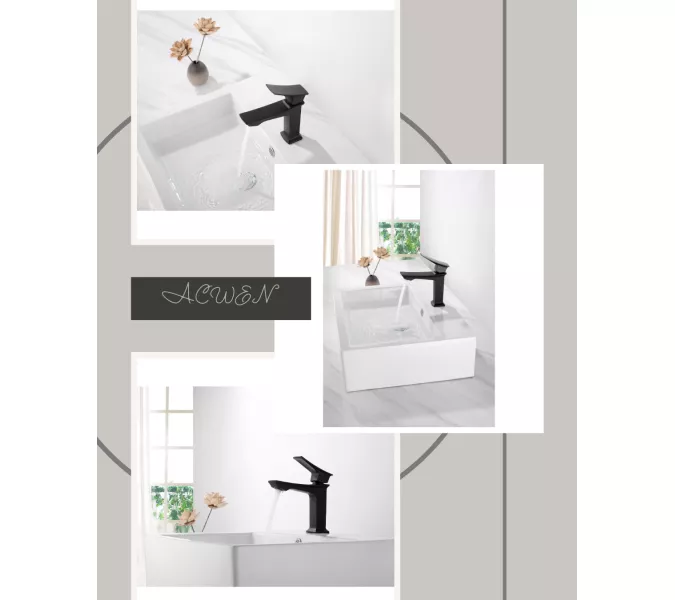 Смеситель для раковины ACWEN PE-11100MB черный матовый, Выбрать цвет:  черный матовый, изображение 9