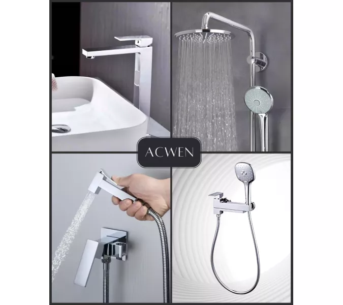 Смеситель для накладной раковины ACWEN W-2102A-2 хром, изображение 11