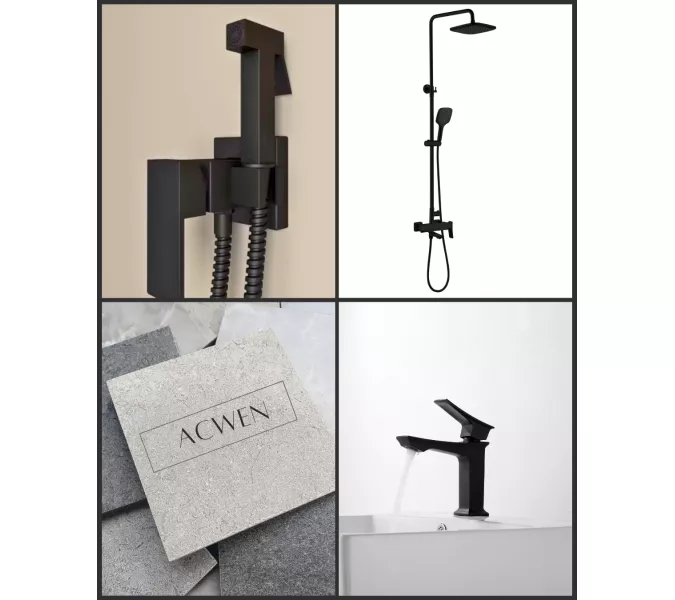 Смеситель для раковины ACWEN PE-11100MB черный матовый, Выбрать цвет:  черный матовый, изображение 13