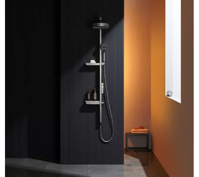 Душевая стойка ACWEN BN 28D графит, Выбрать цвет: Графит, изображение 2