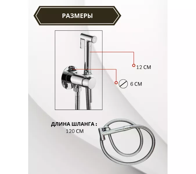 Душ гигиенический ACWEN 82003 хром, Выбрать цвет: Хром, изображение 4