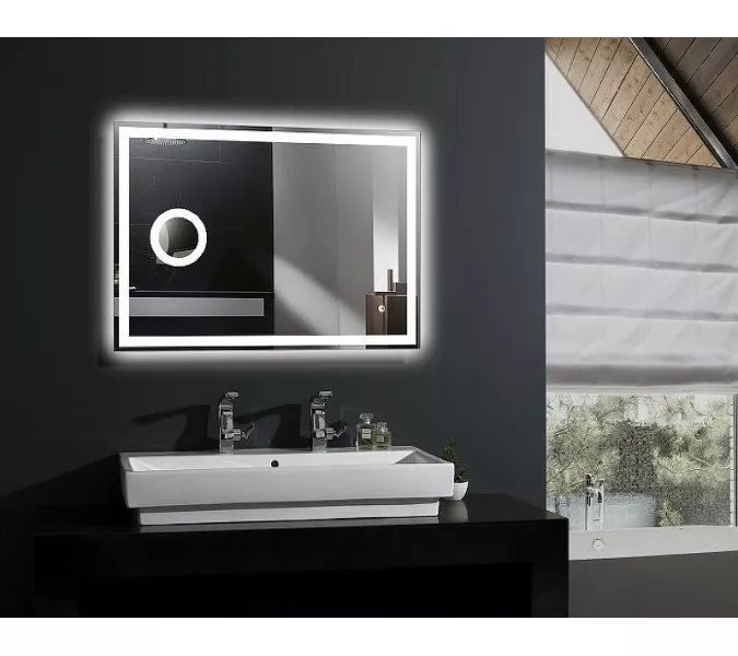 Зеркало Esbano с подсветкой, увел. линзой ES-3429KDF 100*70, изображение 2